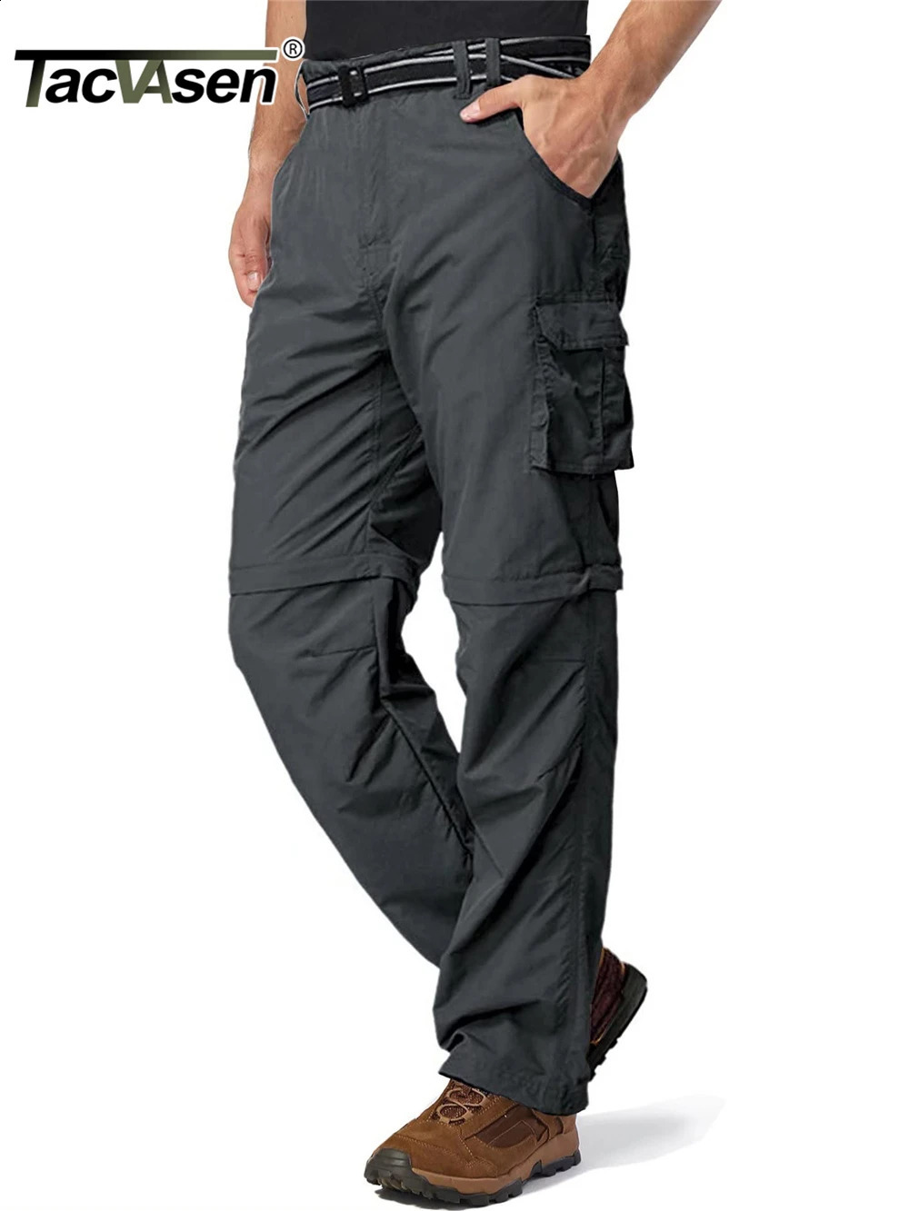 TACVASEN Zip Off Hiking Pants Convertible Shorts Mens Cargo Work Pants Lightweight Breathable Trousers Workwear Outdoor Bottoms 240911