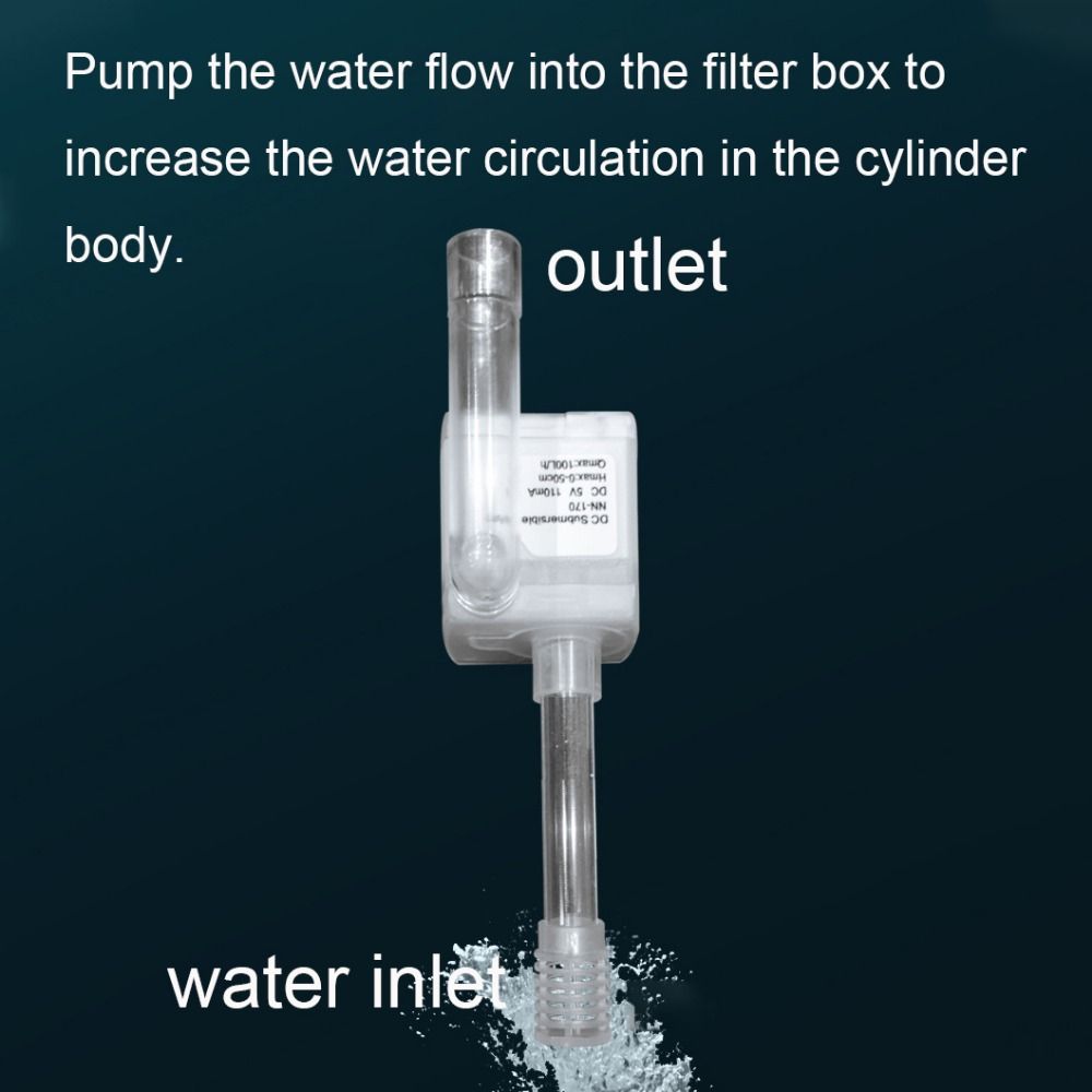 USB Small Submersible Pump Ultra Quiet Suction Cup Mini Water Pump 1W Plastic Water Fountain Pump Aquarium