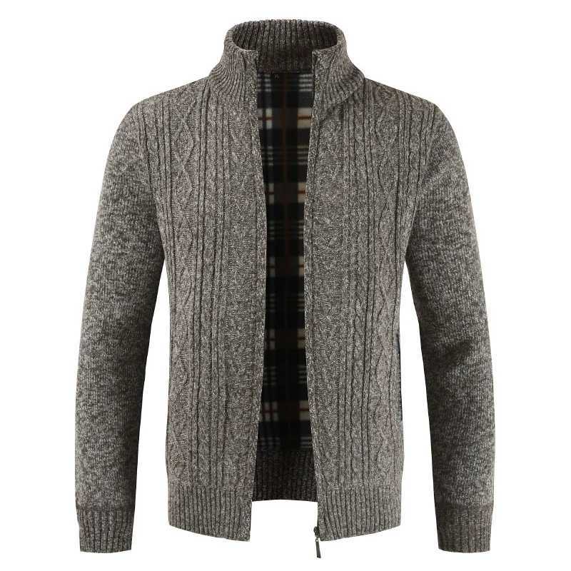 Autumn Winter Mens Cardigan New Wool Sweater Warm Long-Sleeved Loose Casual Jacket Spring Clothing Jumper Knitted Zipper CoatXJ240907