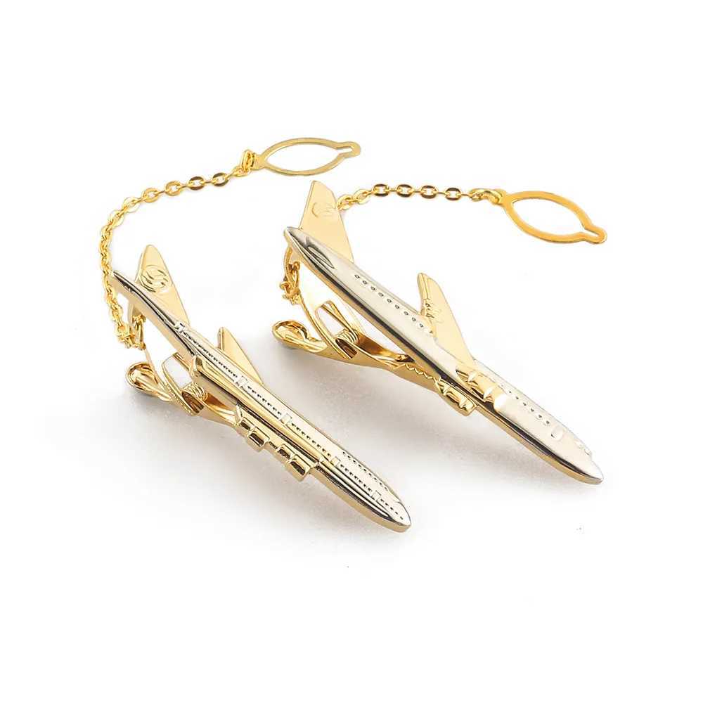 Mans Tie Clip New Arrivals Golden Plating Airplane Tie Clip Business Fashion Korean Version High-end Tie Clip WholesaleX240914
