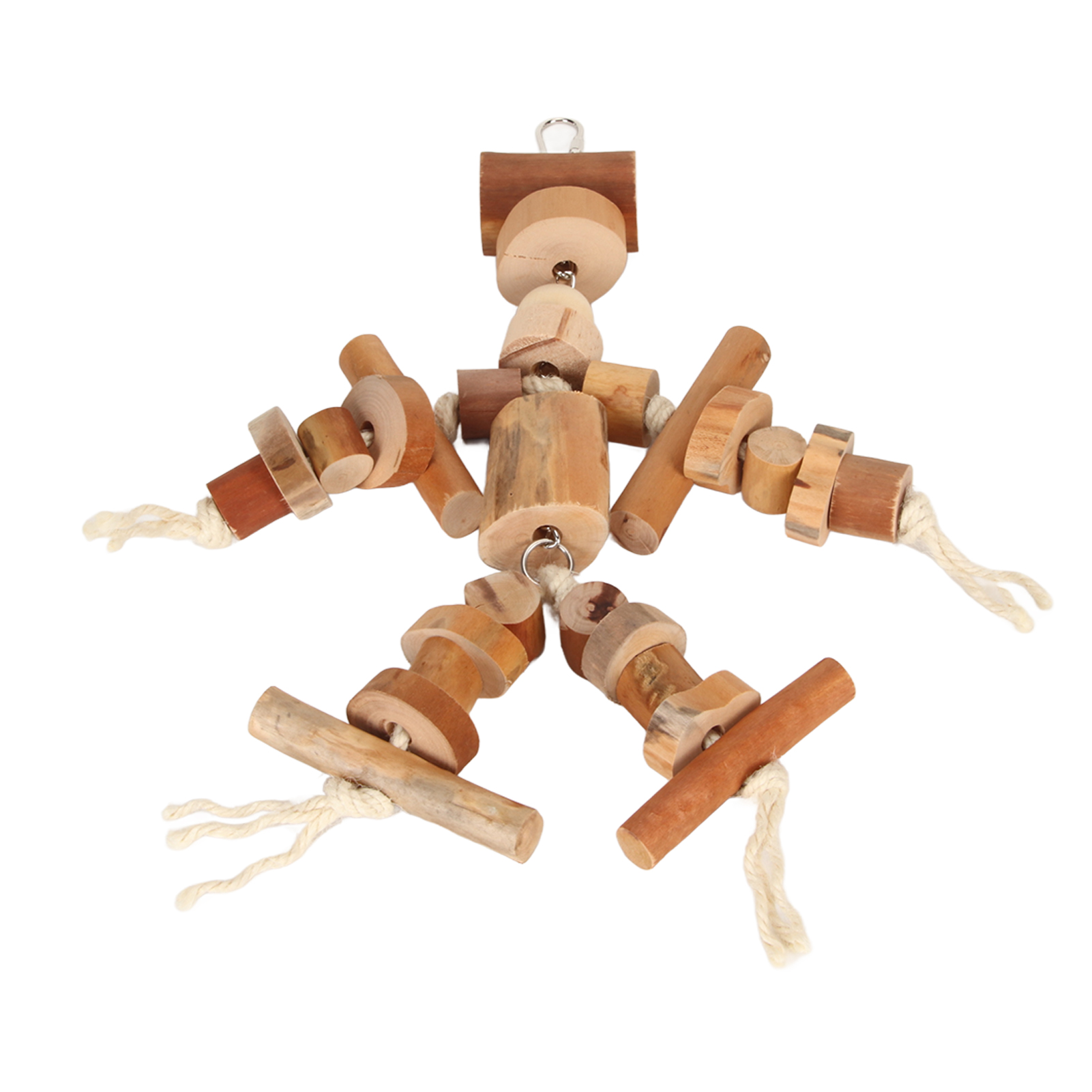 Parrot Toys Wood Blocks Bird Toys Reduce Anxiety Exercise Beak Bird Chew Toys With Movable Hooks For Birds Parrots