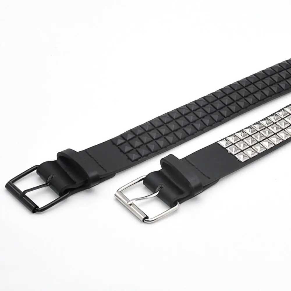 1PC Fashion Rivet Belt Men Womens Studded Belt Punk Rock With Pin Buckle Waistband Luxury Design Trouser Dress BeltsX240914