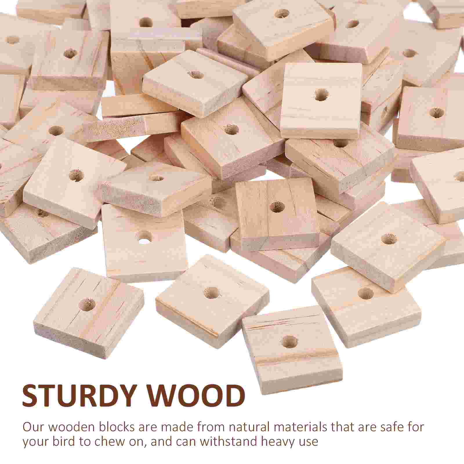 100 Pcs Parrot Chewing Toy Cockatiel Toys Macaw Parakeet Cage Birds Wood Hanging Biting Cockatoo