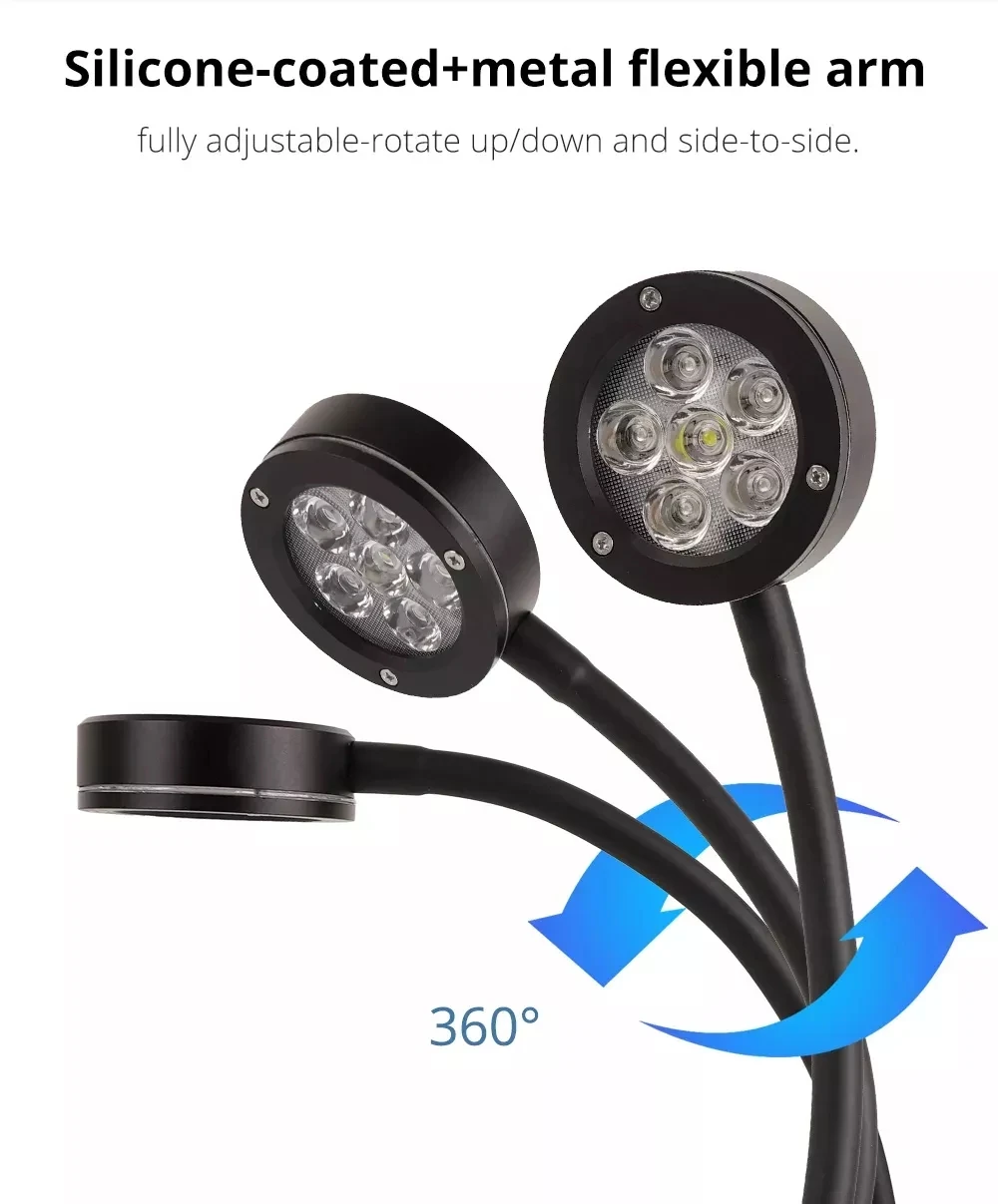 Clip on 18W Pico Refugium LED Full Spectrum AdjustabAlgae Tank Light For Marine Corals Reef Aquarium Filter with 8/10/12H timer