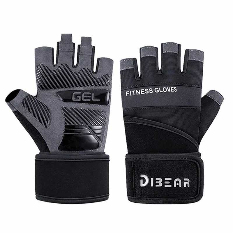 Half Finger Bodybuilding Gym Gloves Weightlifting Dumbbell Training Anti-Slip Fitness Gloves Crossfit Workout Exercise For Man Y240914