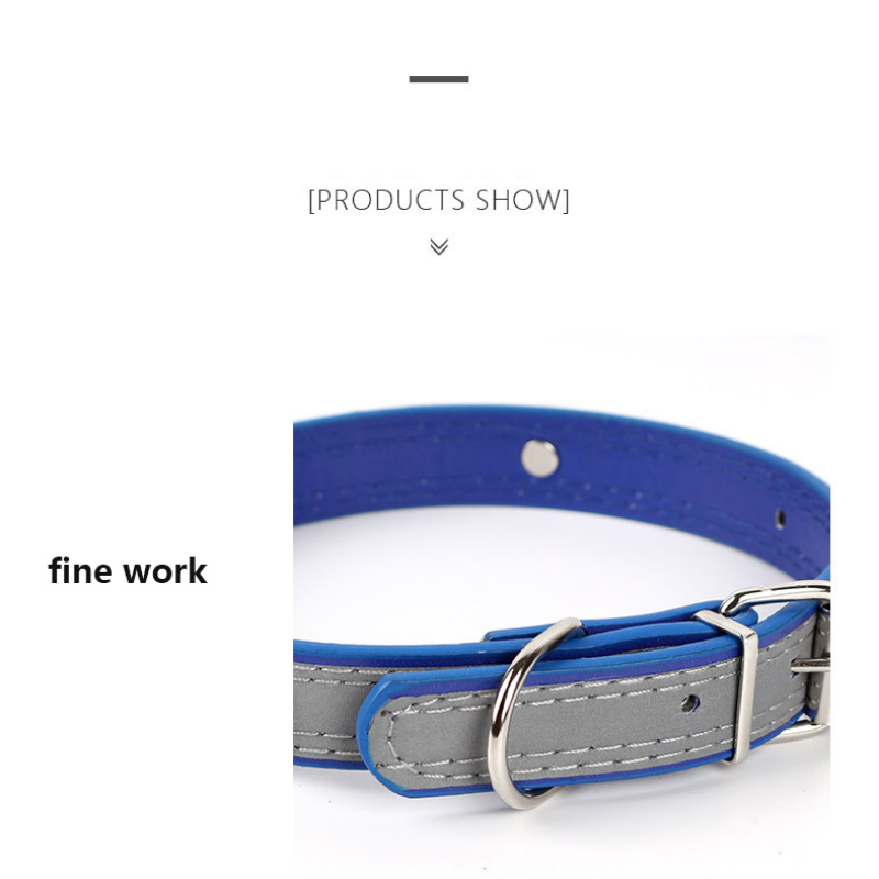 Reflective Dog Collar,Soft Microfiber Breathable Pet Collar Adjustable PVC Rivets Sturdy Metal Buckle for Small Medium Large Dog