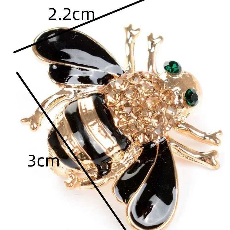 High Quality Shiny Bee Broochs for Women New Charm Black Enamel Crystal Zircon Pins for Backpacks Suit Party Jewelry AccessoriesX240914