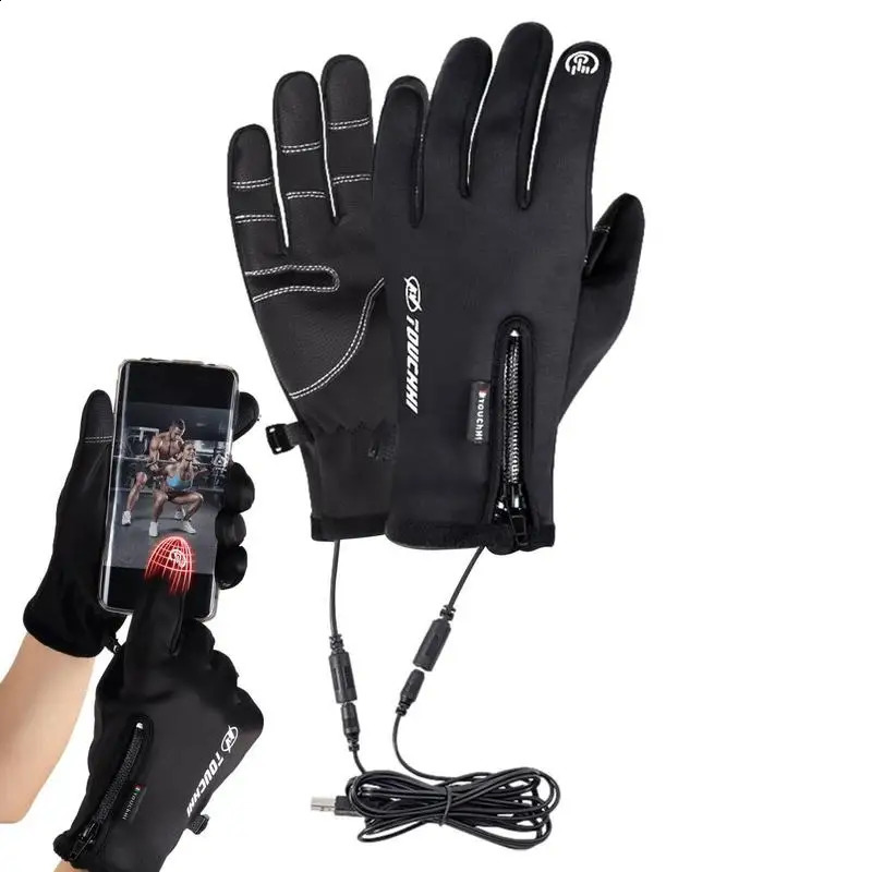 Mens and Womens Winter Gloves Touch Screen USB Gloves Bicycle Ski Board Camping Hiking Ski Motorcycle Gloves M/L/XL 240914