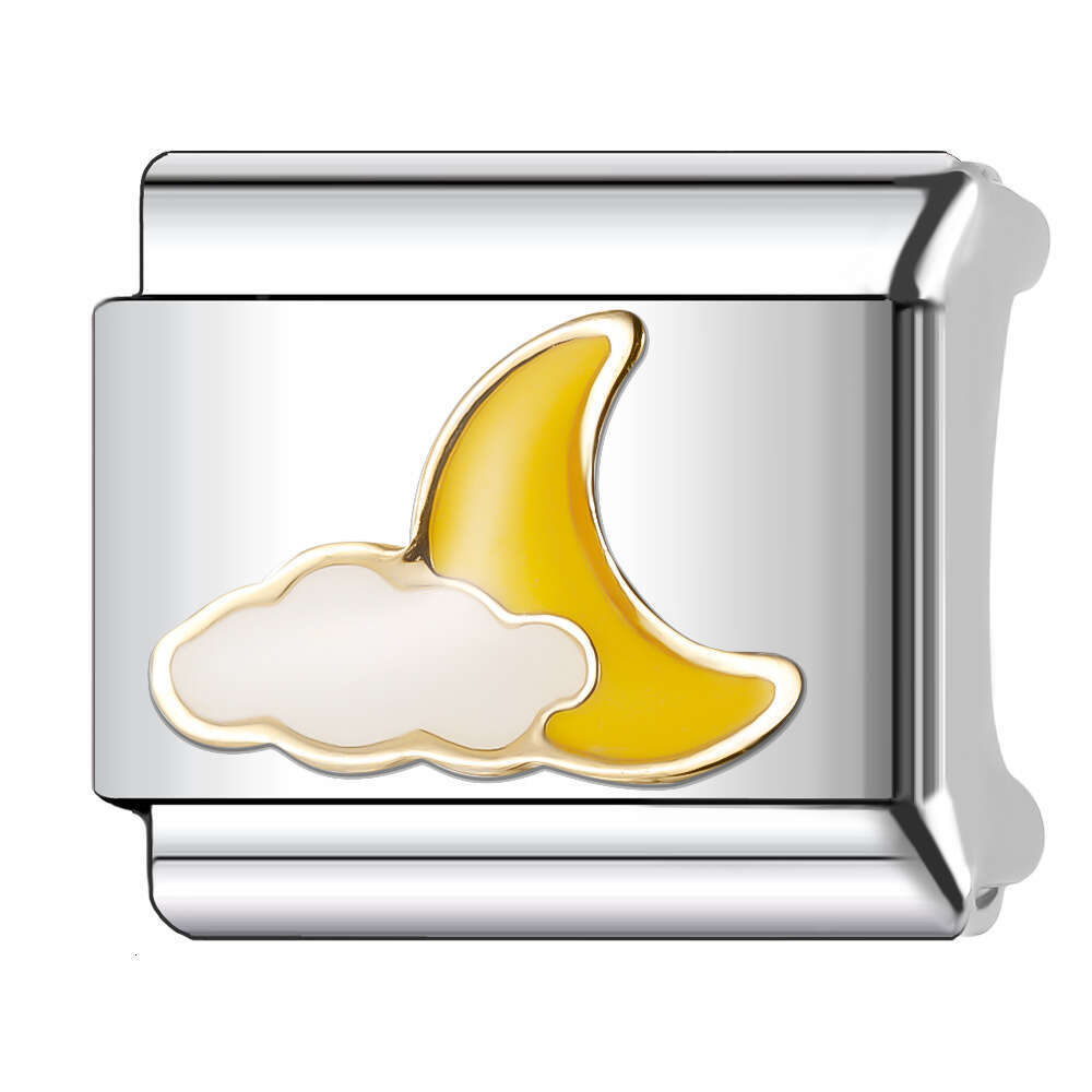 New Women's Gift Yellow flowers Bead Italian Charms Links Bangle Beads Fit 9mm Stainless Steel Bracelet Making DIY For Women Fashion Jewelry acci