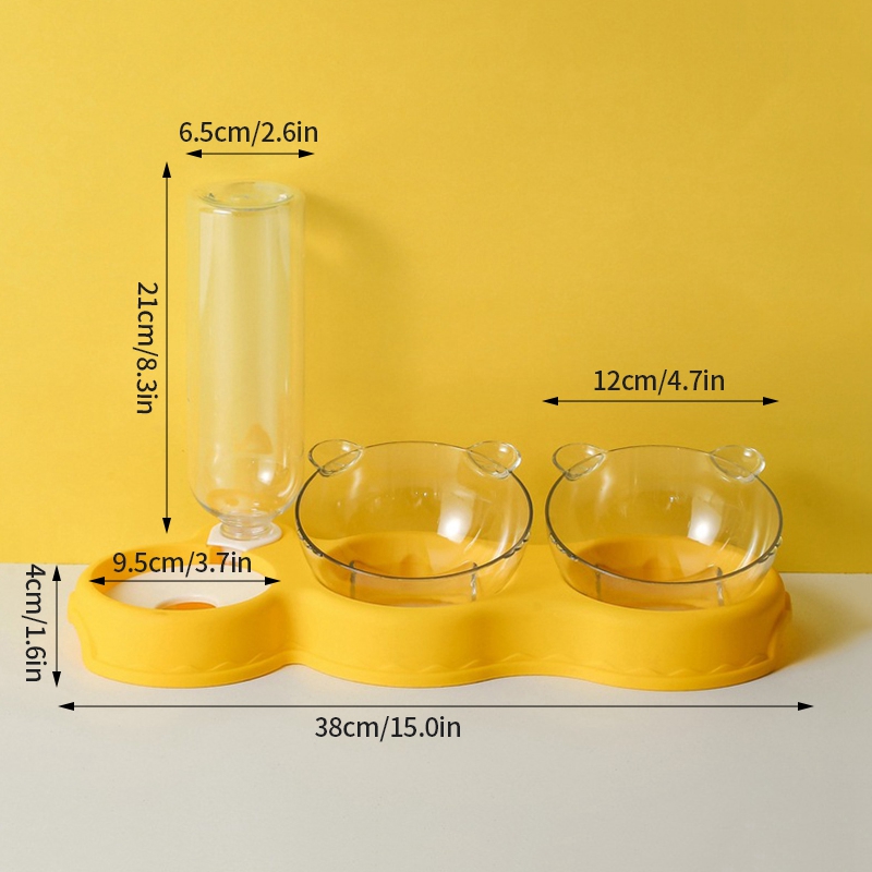Automatic Cat Bowl Cat Food Water Feeder Pet Bowl Automatic Feeder Water Dispenser Food Container Drinking Water Bowl Pet Feeder