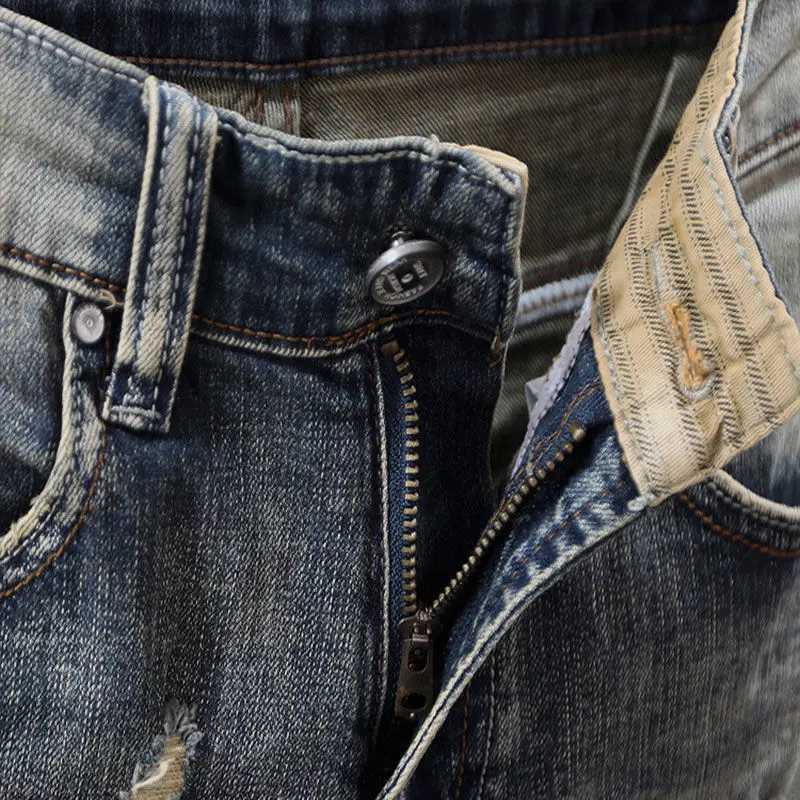 Summer Luxury Mens Clothing Vintage Blue Jeans Cowboy Korean Denim Knee Length Jeans Mens Casual Streetwear Mens Denim ShortsX240914