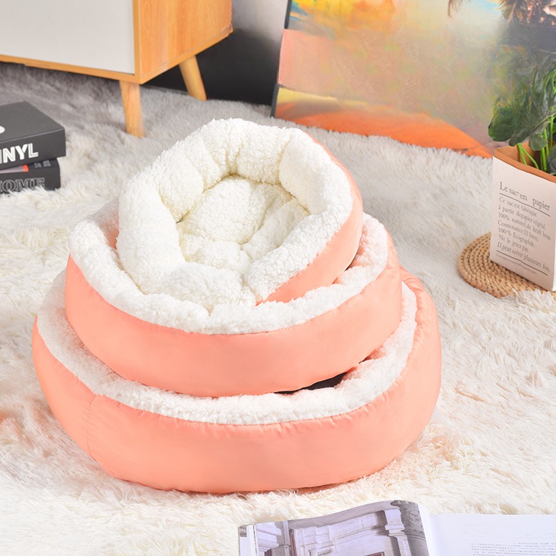 Plush Round Cashmere Warm Nest Comfortable Winter Fuel Without Electricity Pet Bed Cat House