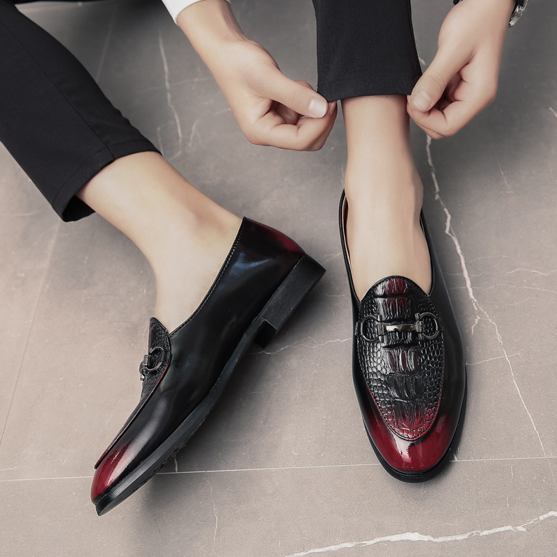 Fashion New Crocodile Pattern Leather Gentleman Stress Men Business Driving Shoes Loafers chaussure Party Flats Dress Shoe c658