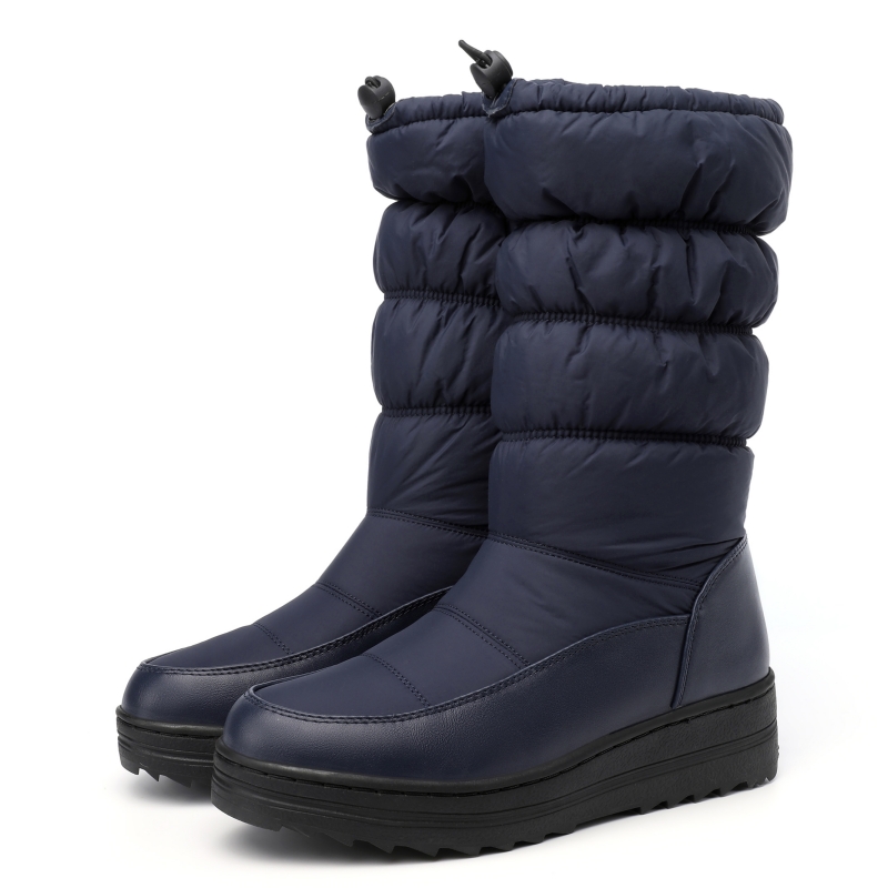 Fur Warm High Snow Boots Woman Down Plush Mid-calf Boot Female Fashion Wedge Heels Rain Shoes Ladies Waterproof 33da