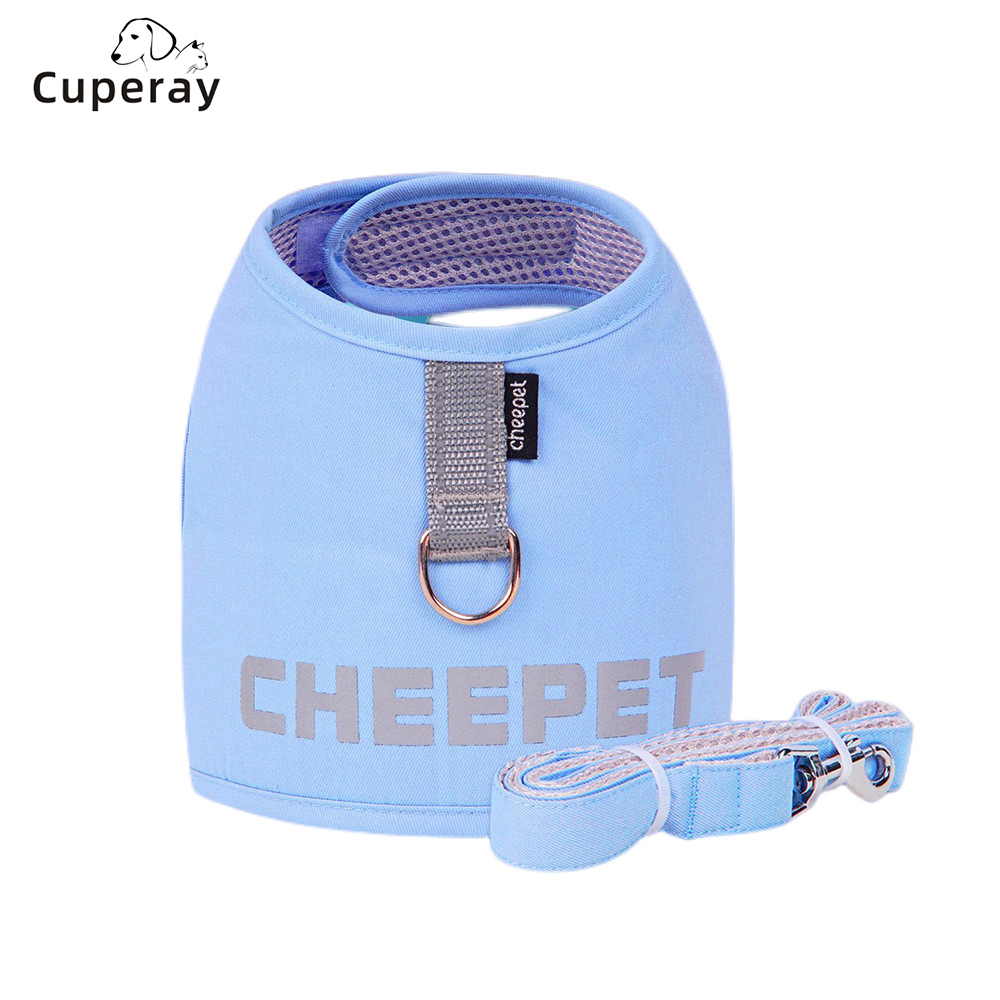 Pet Leash Small Dog Vest Type Dog Chest Strap Night Reflective Explosion-proof Punch Chest Strap Mesh Breathable for Puppies Cat