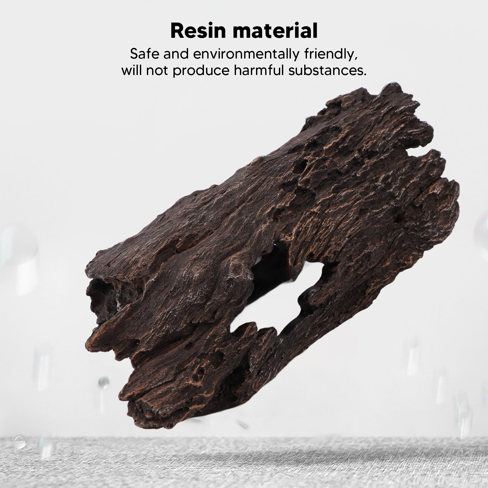 Resin Wood Aquarium Decorations Reptile Hollow Tree Trunk Cavern Bark Bend For Lizard Tortoise Spider
