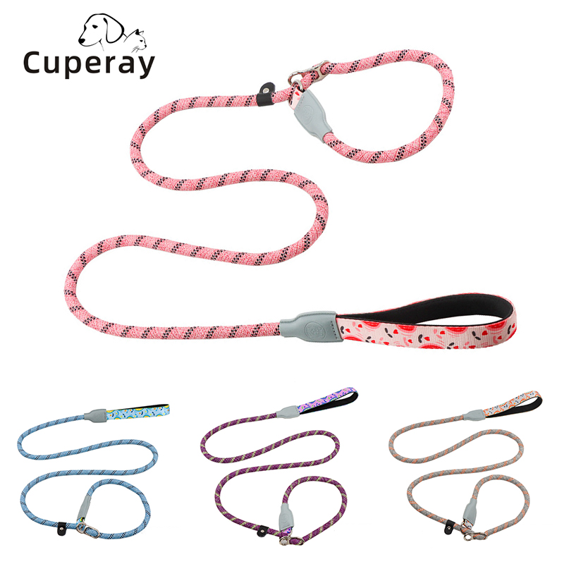Heavy Duty Slip Lead Dog Leash,Dog Training Leash with Metal Stopper,Durable No Pulling Dog Lead Leashes with Comfortable Handle