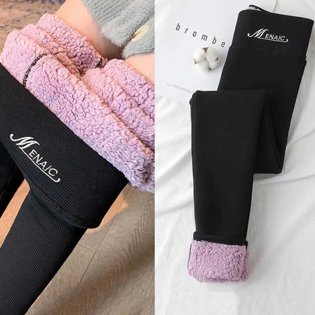 Fall Winter Women Leggings Thickened Plush Warm Pants Skinny Elastic High Waist Cold Resistant Women Basic Sports Yoga PantsX240914