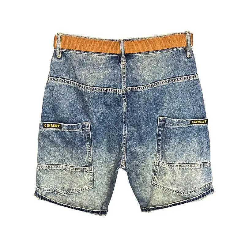 Summer Casual Jeans Shorts for Men Intage Style Big Pockets Knee Length Loose and Plus Size 5XL Streetwear Cowboy Pants for MenX240914