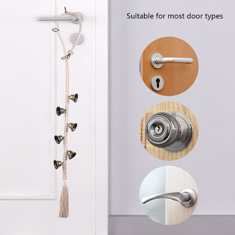 Dog Doorbell Hanging Training Bell Hand-woven Cotton Rope Dog Out Alarm Bell Lanyard Adjustable Guide Dog Doorbell Dog Door Bell