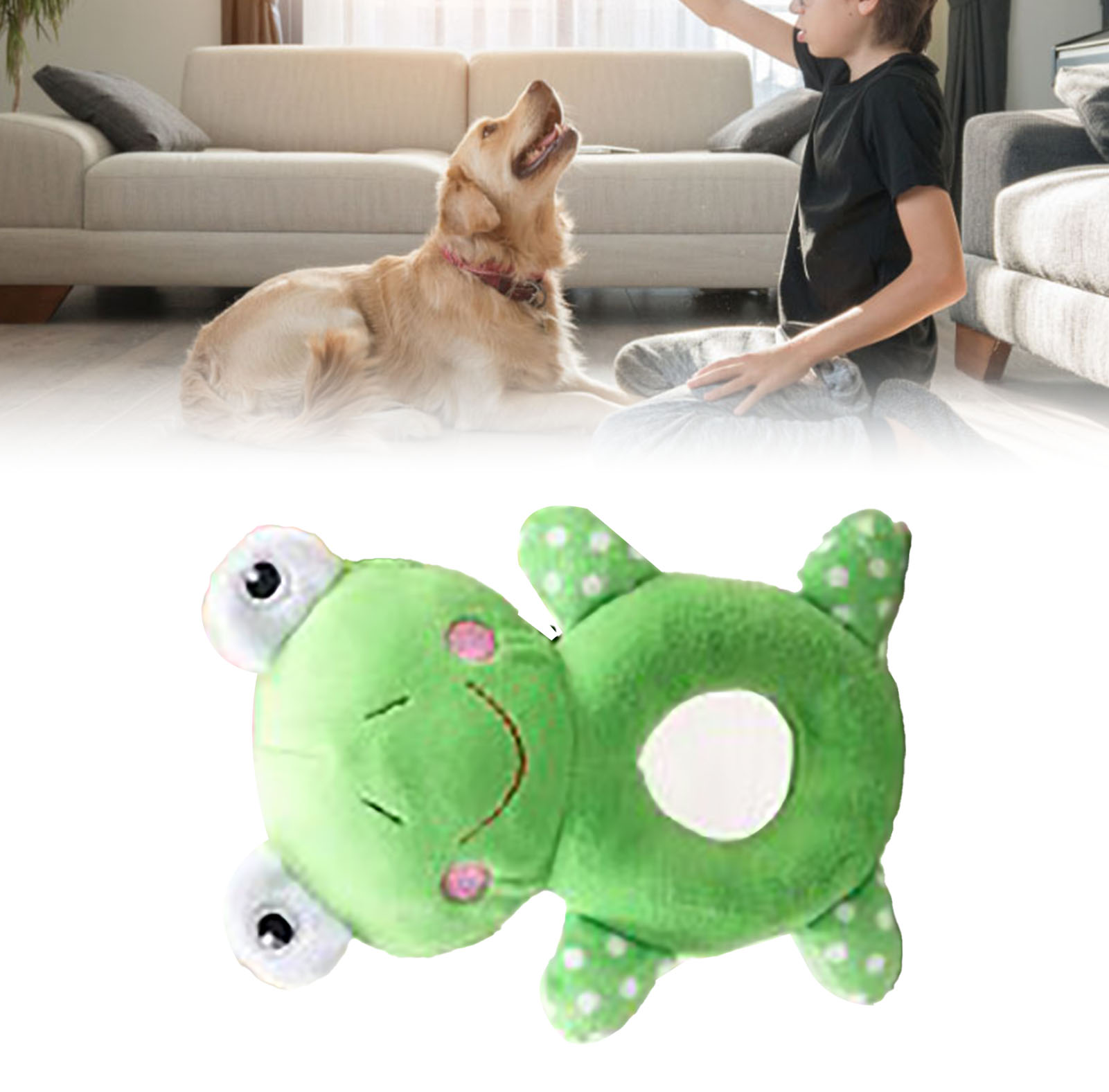 Cute Frog Shaped Plush Dog Toy, Bite Resistant, Teeth Grinding, Boredom, Anxiety Relief, Stuffed Dog, Puppy