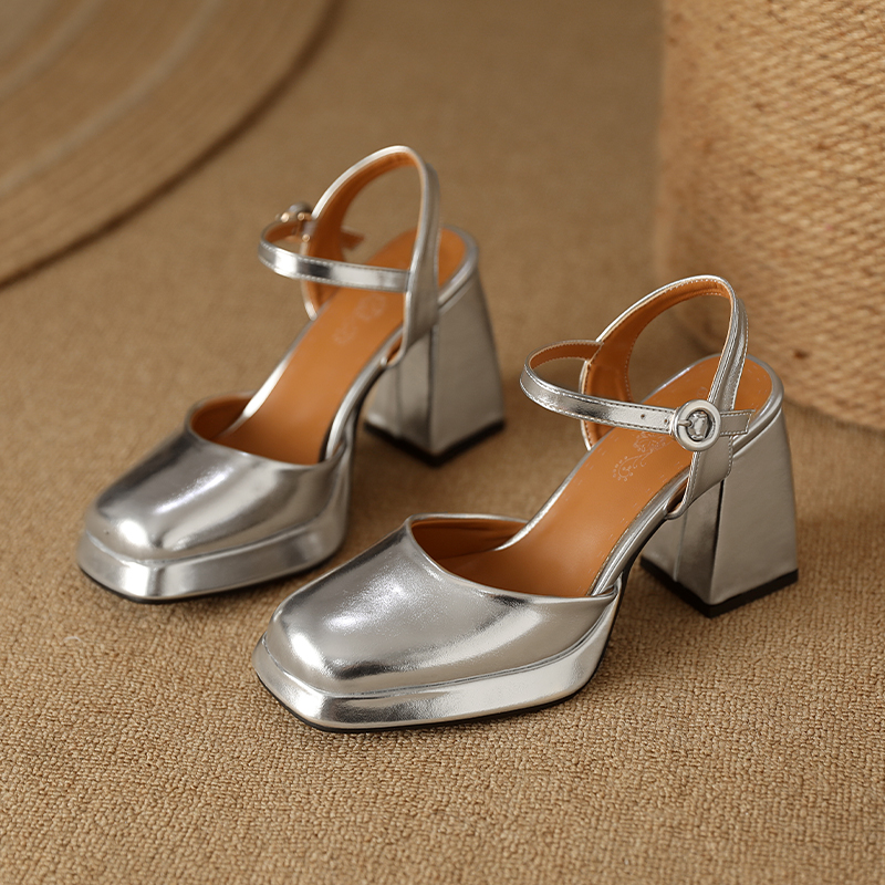 Summer Sandals Shoes For Women Luxury Gold Silver Gladiator Flip Flops Close Toe Dance Party Wedding Shoes Female Large Size 45