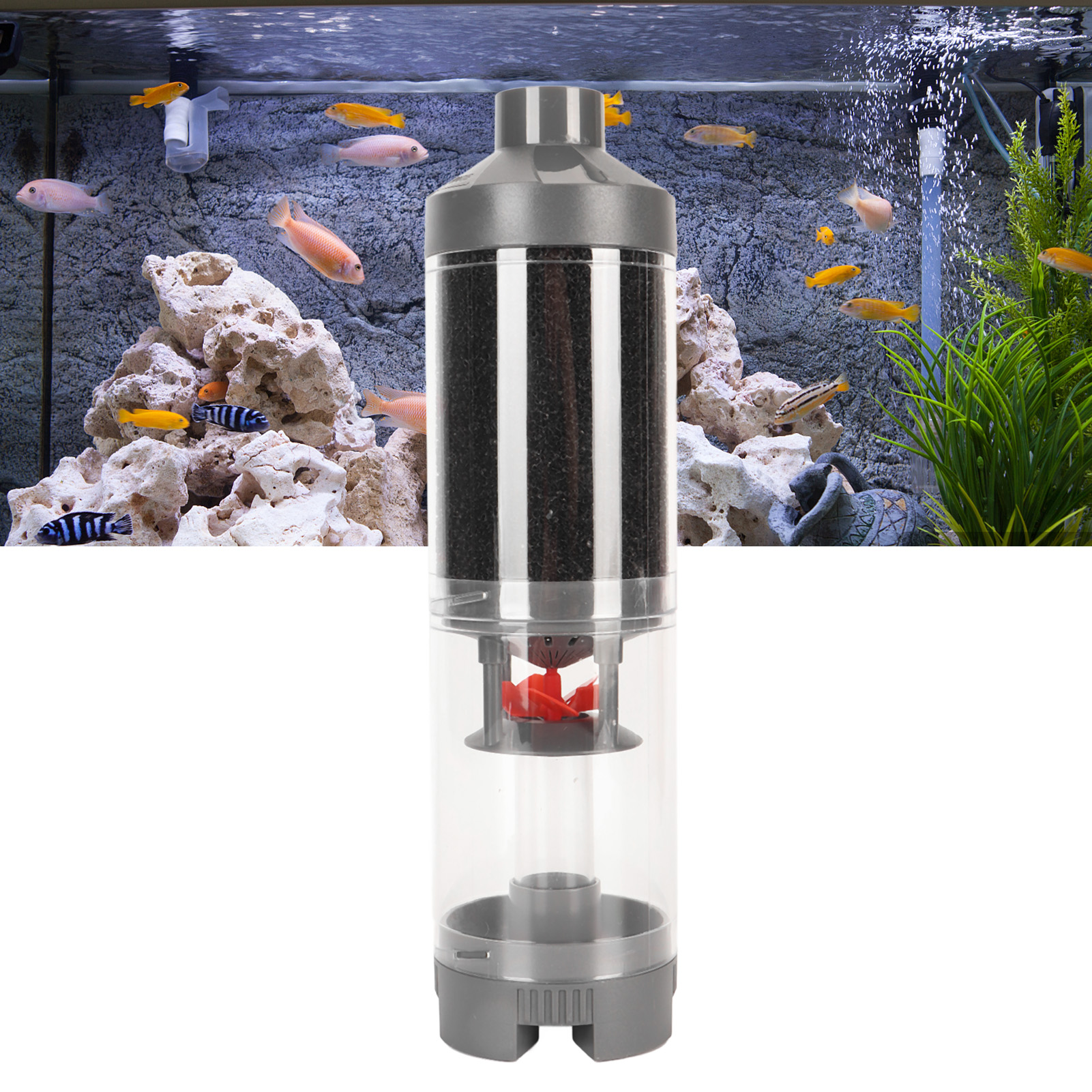 Aquarium Filter with Replaceable Filter Cotton, Strong Suction, Low Noise, Submersible Internal Fish Tank Filter