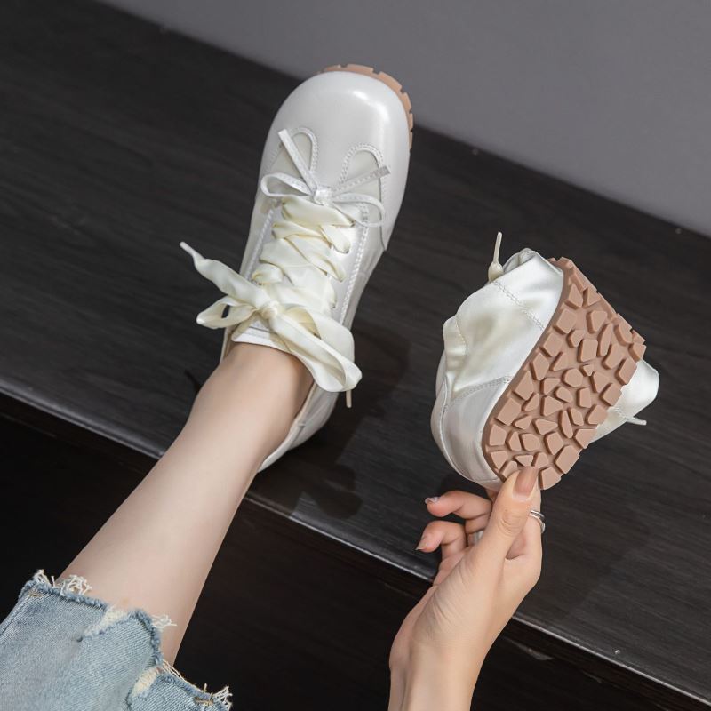 Ballets hot Sneakers for Women, Lace Up Flats, Ins Stain, Bow Tennis, Athletic Shoes, Size 35-40