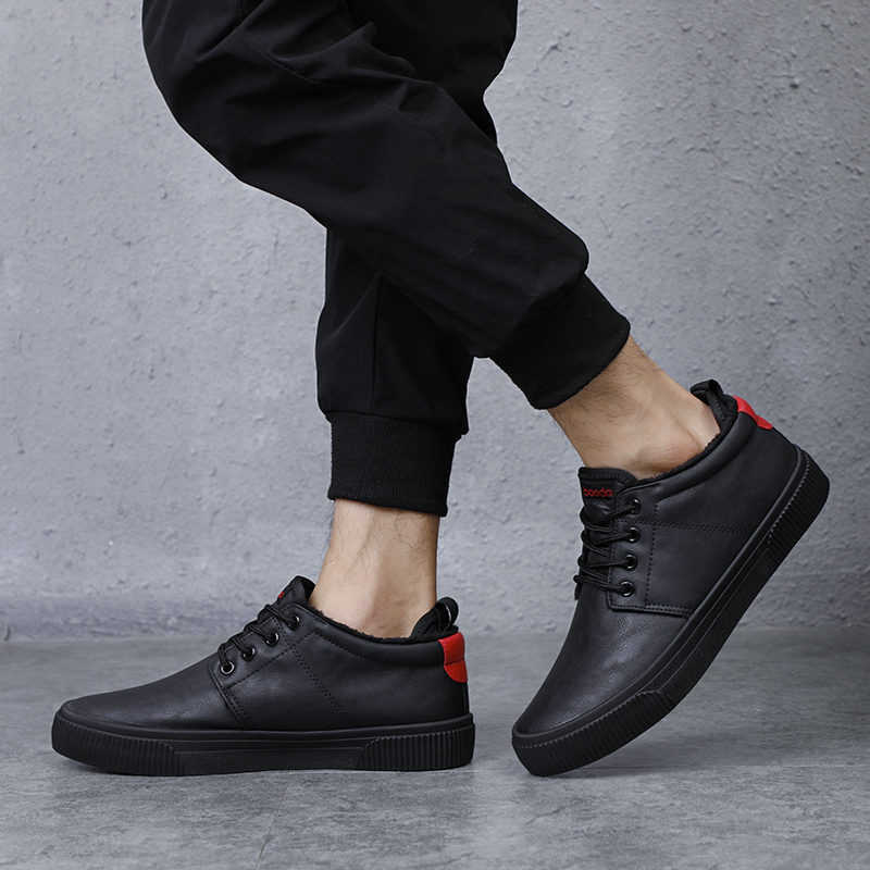 Winter Warm Men SnowBoots Leather Boots with Fur Mens Fashion Handmade Waterproof Ankle Boots No-slip High Top Men Work Shoes