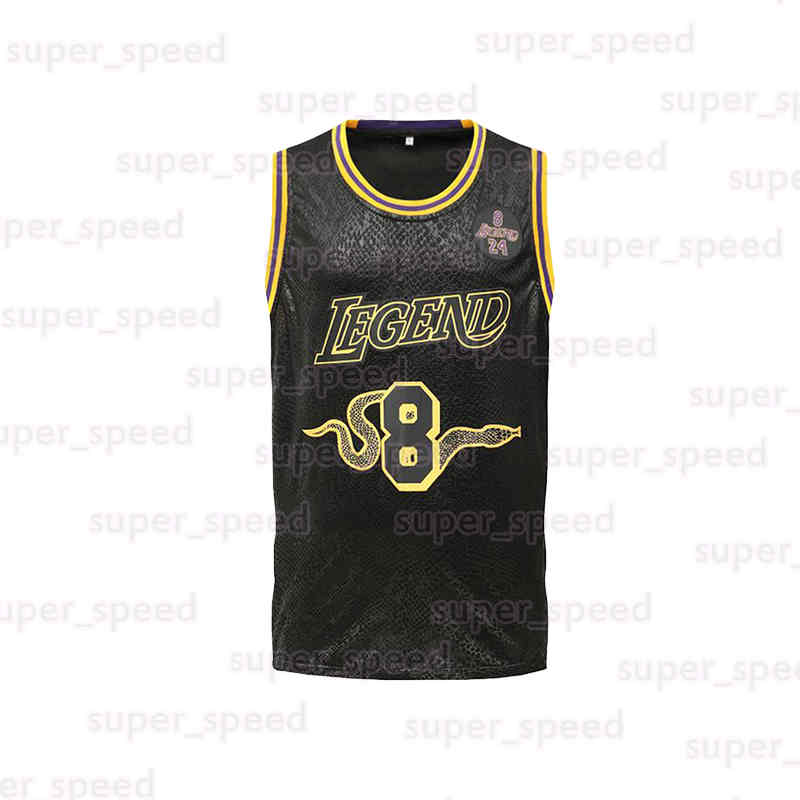 Youth Kids 8/24 Legends Black Basketball Jersey Front 8 and Back 24 Boys Sports T-Shirt Jerseys Children Clothing Embroidered