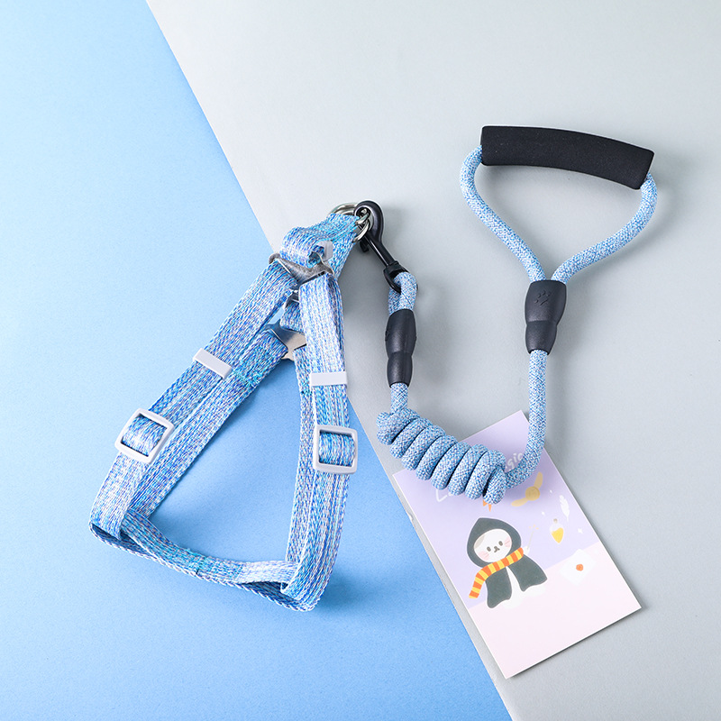 Dog Harness and Leash Set,Pet Supplies Foam Handle Adjustable Pet Harness Leashes for Small, Medium & Large Dogs Outdoor Travel