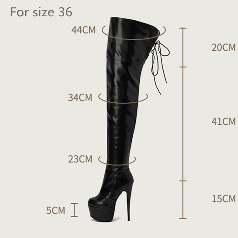 Over Sexy the Knee High Women Platform Fetish Dance Nightclub Shoes Female Black Pink Sier Heels Long Boots Plus Size 51fc