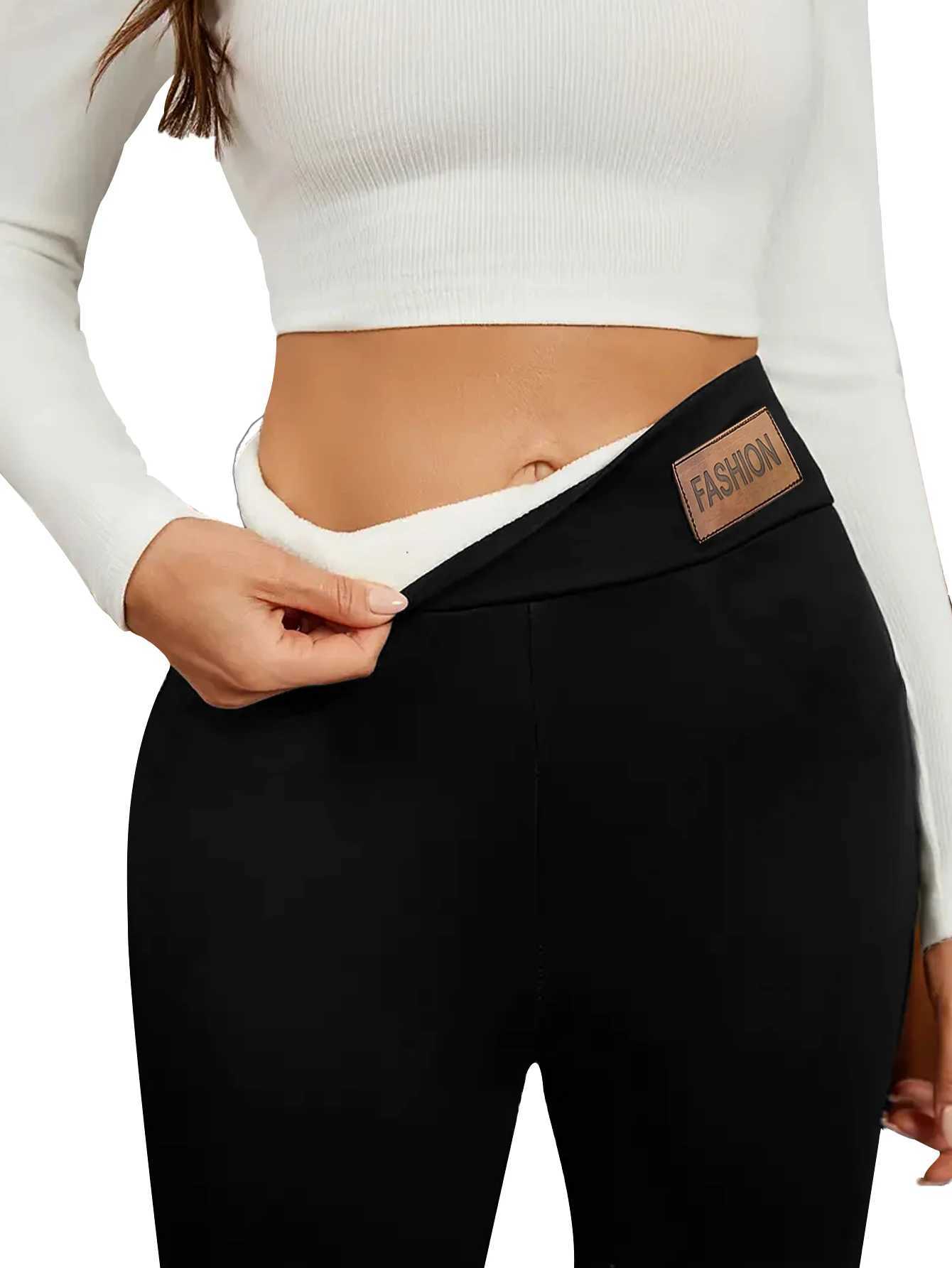 1 piece of autumn and winter warm pants with thickened fleece inside and high waisted tight leggings for womens outdoor sportsX240914