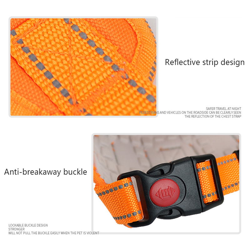 Dog Harness Adjustable Saddle Pet Harness Outdoor Reflective Oxford Cloth Harness for Large, Medium & Small Dog Training Running