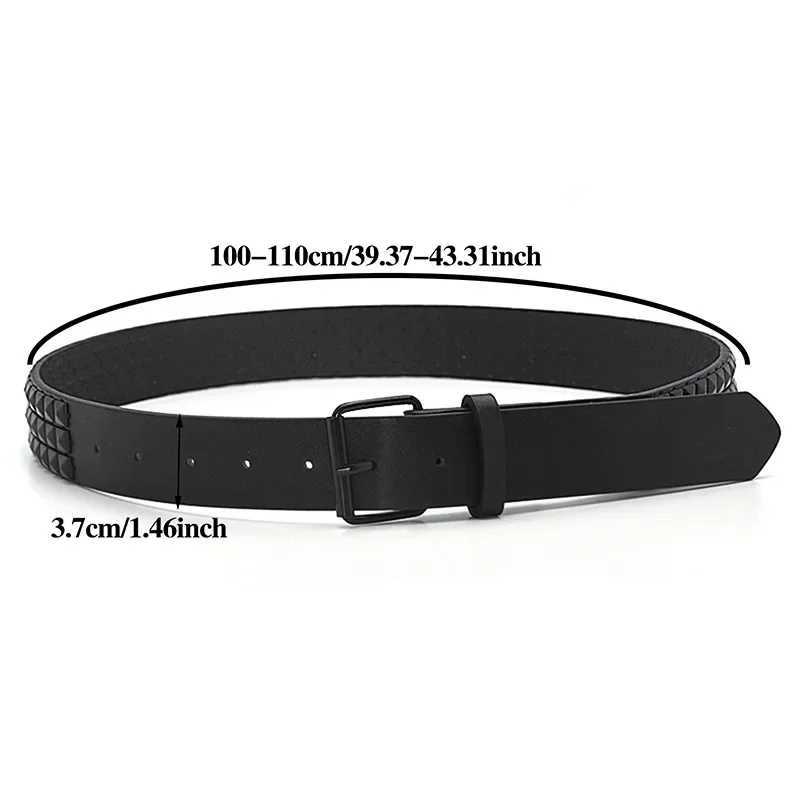 Fashion Rivet Belt Men Womens Studded Belt Punk Rock With Pin Buckle Drop Shipping BlackX240914