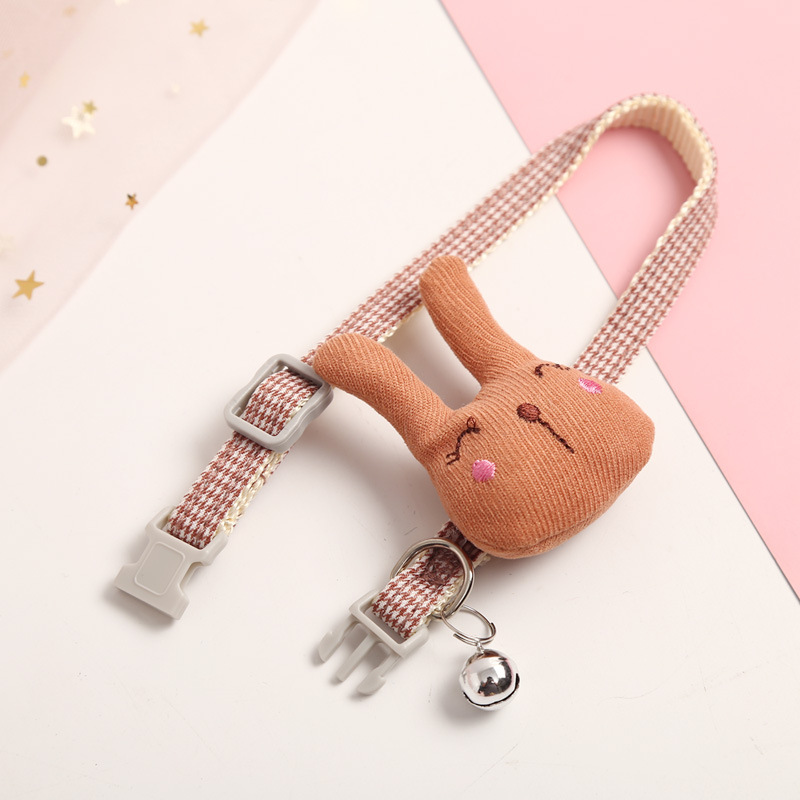 Cat Collar Cartoon Rabbit Pet Collar Adjustable Dog Collar with Bell To Prevent Getting Lost for Cats and Puppies Outdoor Travel