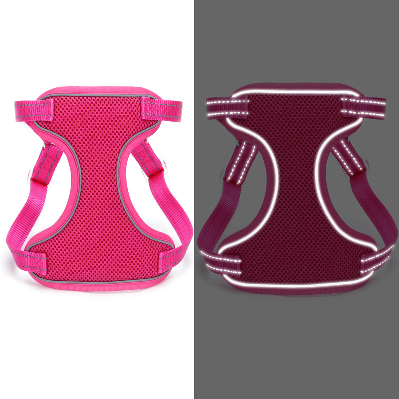 Vest Dog Harness Double Layer Breathable Mesh Reflective Nylon Pet Harnesses Adjustable Outgoing Pet Harness for Dogs Training