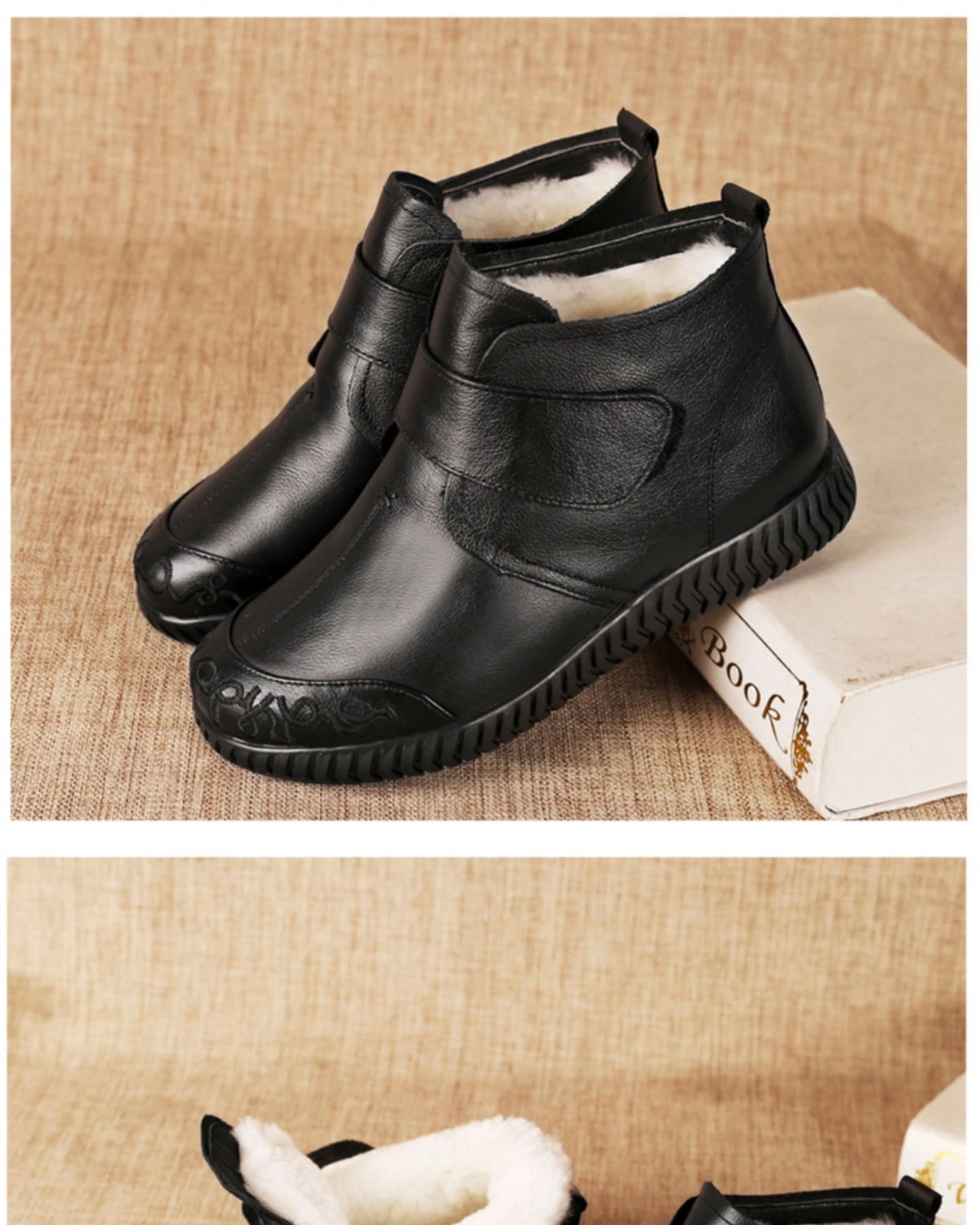 2022 New Women's Real Leather Ankle Boots Thick Bottom Plush Women Winter Warm Shoes Fashion Cool Footwear Size 34-41