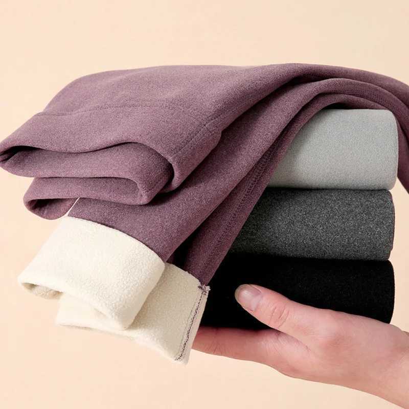 German Cashmere Lamb Cashmere Leggings For Womens Outerwear Winter Plush High Waisted Autumn Pants Brushed Warm PantsX240914