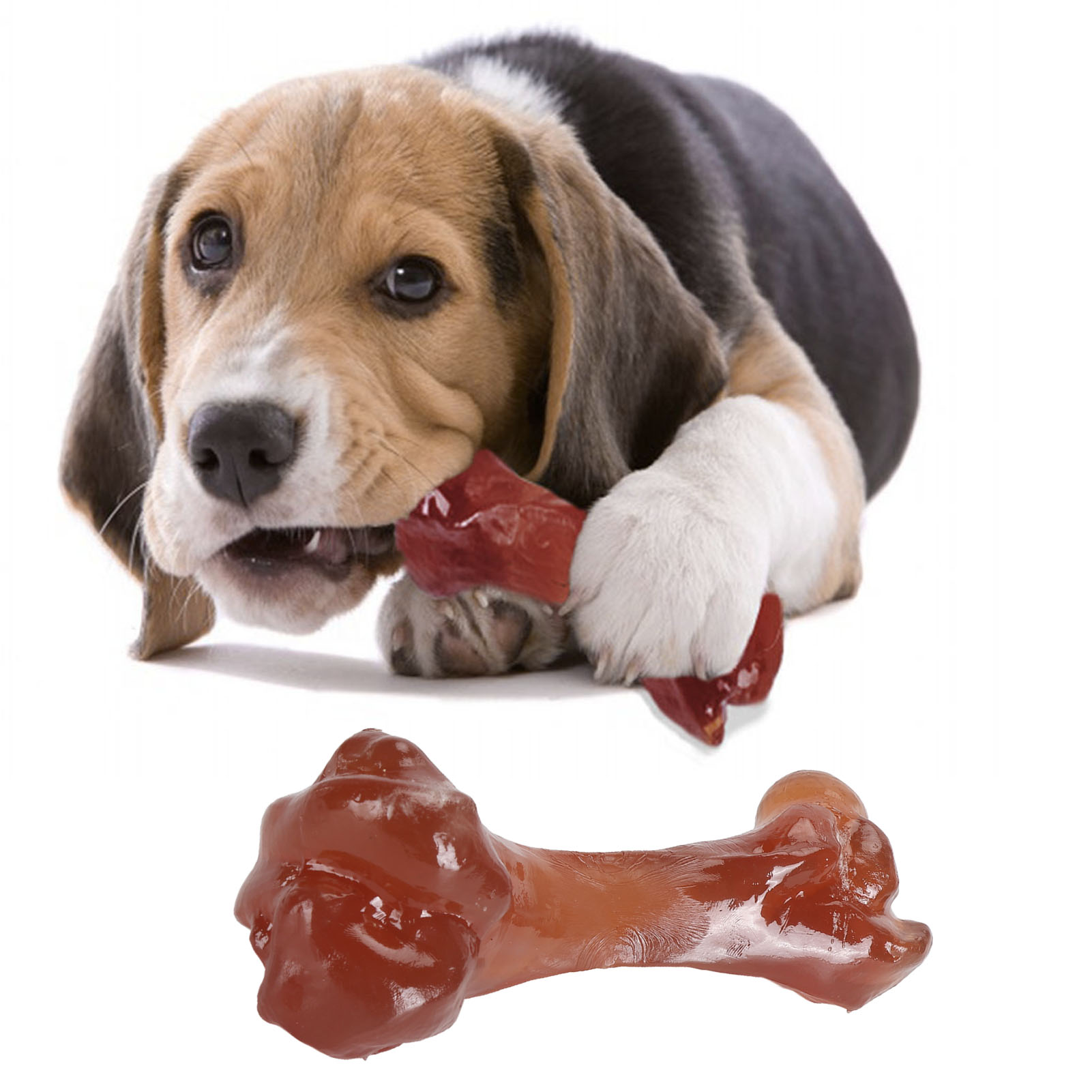 Bone Toy Simulation for Dogs, Bite Resistant, Teeth Grinding, Bacon Flavor Food, Chewing Toy for Small, Medium, Large Dogs