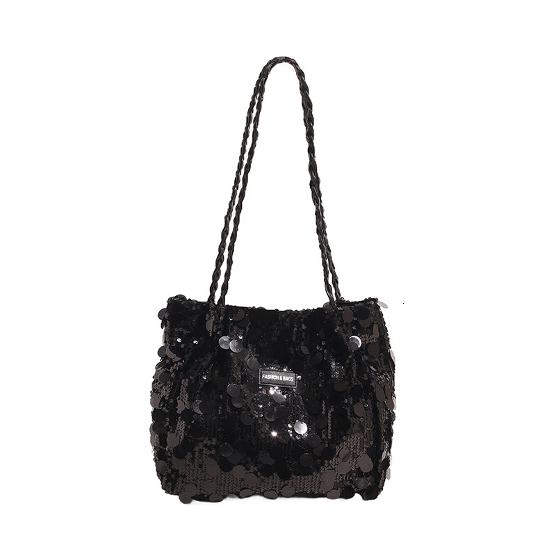 Personalized sequined underarm for women 2024 new fashionable handbag with large capacity commuting chain shoulder bag