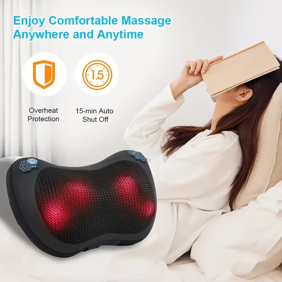 Neck massager pillow waist and shoulder multifunctional electric massager heating kneading and massage pillow 240914