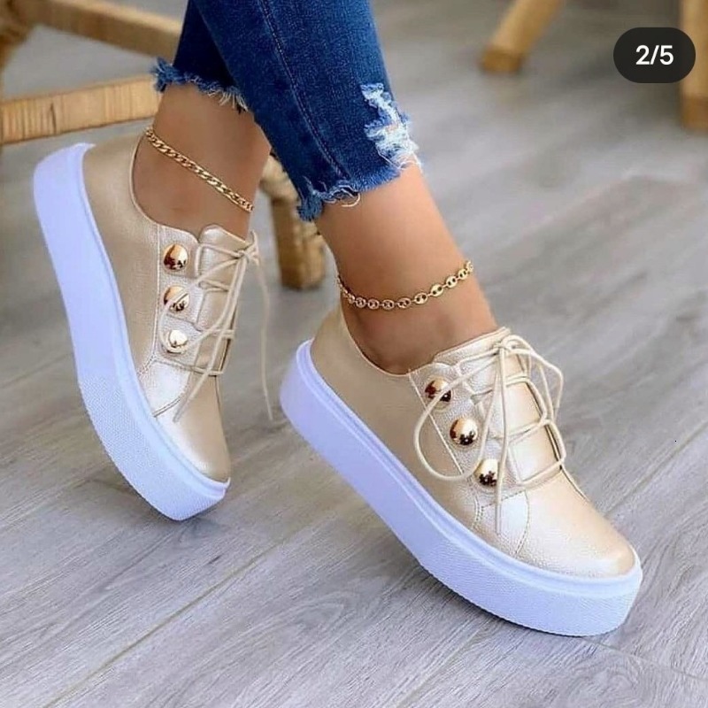 2024 Women Casual Woman Fashion Spring Leather PU Sneakers Female Platform Vulcanize Shoes atillas De Mujer