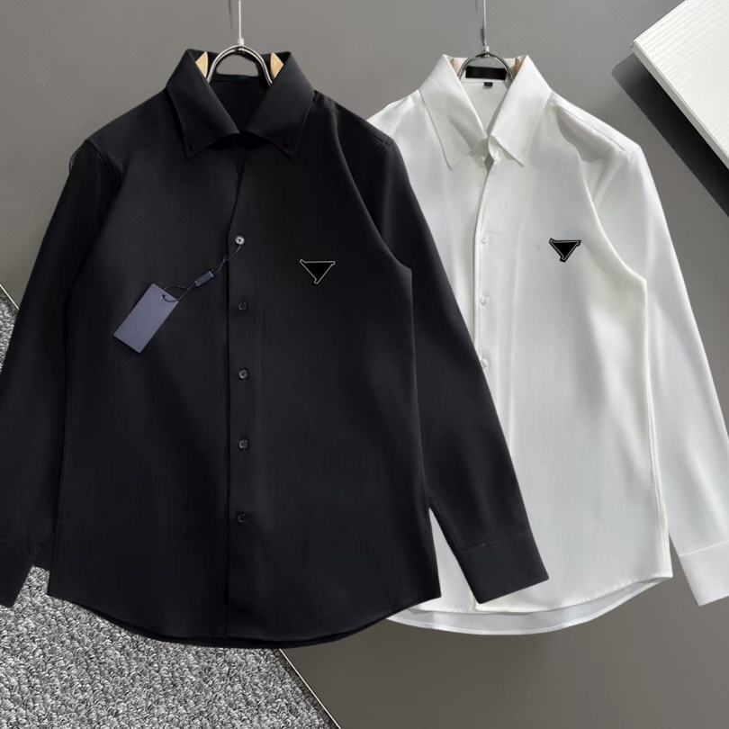 Designer men's shirt classic men's long sleeved T-shirt men's polo shirt men's business casual shirt luxurious fabric simple style