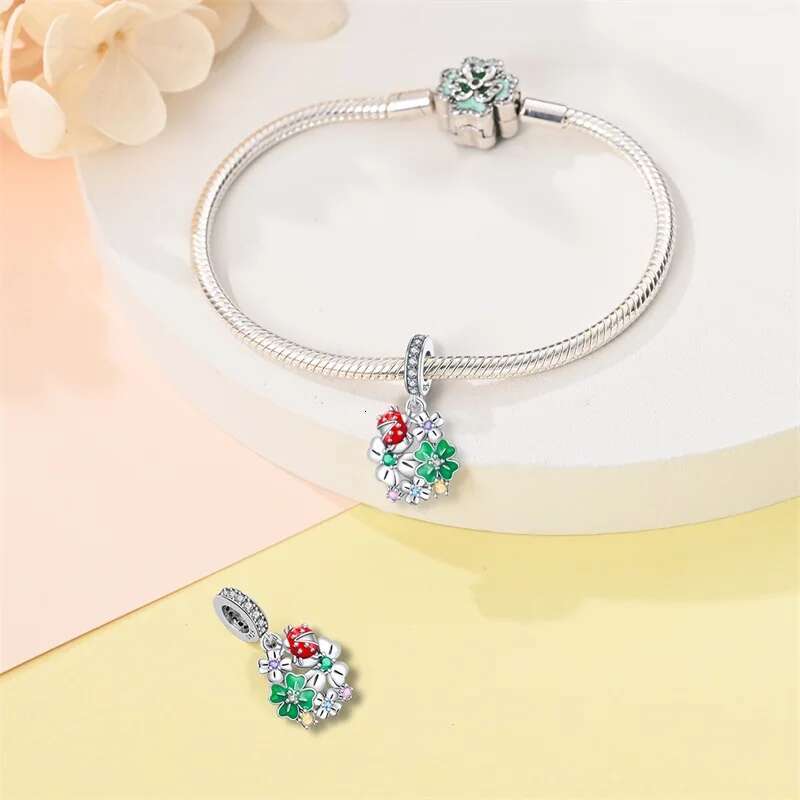 925 Sterling Silver wers Butterfly Creative Garden Mushroom Snail Charms Beads Fit Original Bracelets DIY Jewelry