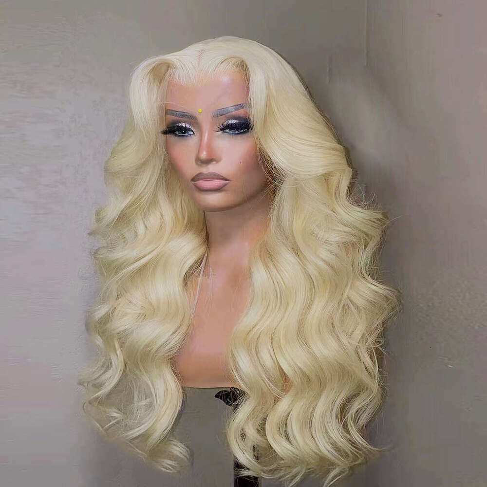 AIMEYA 613 Lace Front Golden Blonde Long Natural Wave Synthetic Hair Wigs For Women Heat Resistant Daily Use Wig