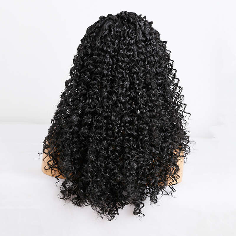 High Density Synthetic Curly Wigs For Women Human Hair 10% Mixed Glueless Heat Resistant Preplucked Lace Front Wig With Babyhair