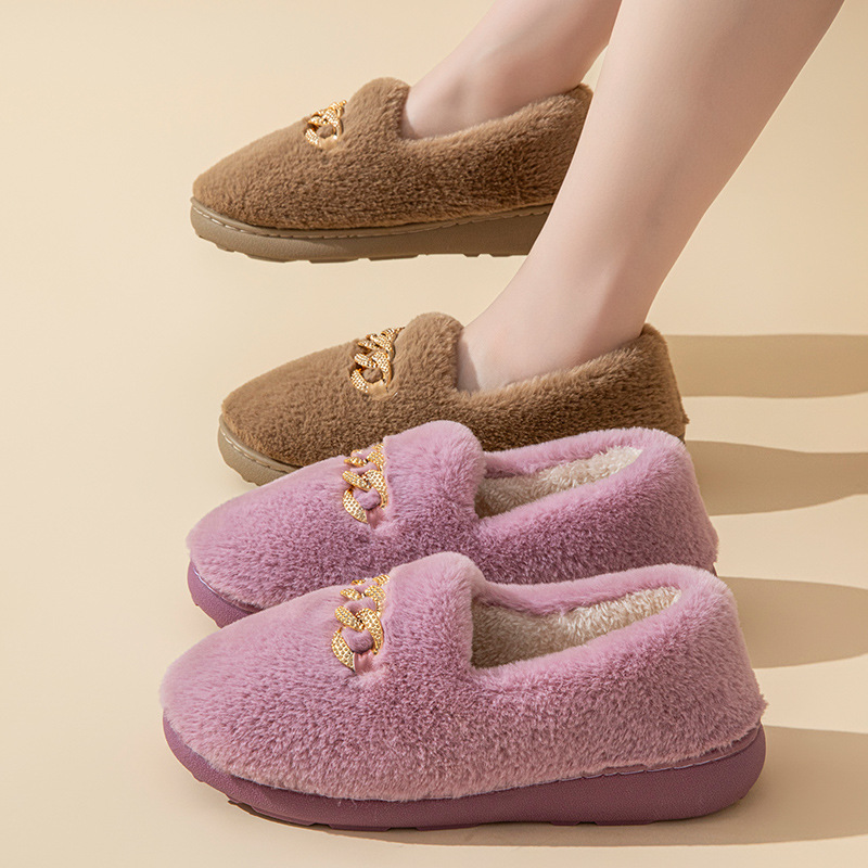 New Women's Outdoor Indoor Warm and Thick Anti slip Woolen Shoes with Velvet