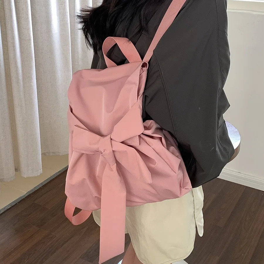 Preppy Style Bowknit Womens Backpack Korean Niche Travel Womens Backpack 240912