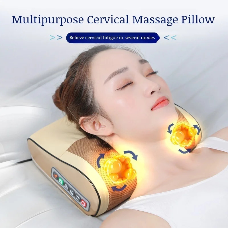 Electric Cervical Massage Pillow Tool Body Heating Kneading Massage Neck Tui Na Neck Back Neck Massager ForShoulder 240914